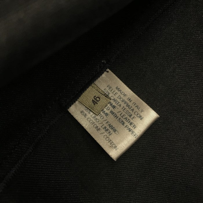 BOTTEGA VENETA ボッテガヴェネタ パンツ メンズ レザー/麻/綿 異素材 ズボン ブラック/ブルー 46サイズ 中古 T1