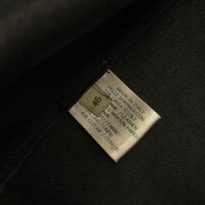 BOTTEGA VENETA ボッテガヴェネタ パンツ メンズ レザー/麻/綿 異素材 ズボン ブラック/ブルー 46サイズ 中古 T1