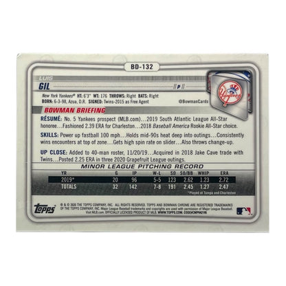TOPPS MLBカード BOWMAN CHROME LUIS GIL NEW YORK YANKEES /99 #BD-132 中古 IT2