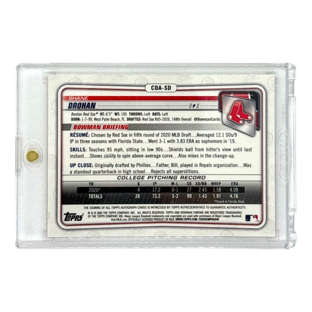 TOPPS MLBカード BOWMAN CHROME 1ST SHANE DROHAN BOSTON RED SOX /50 #CDA-SD 中古 IT1
