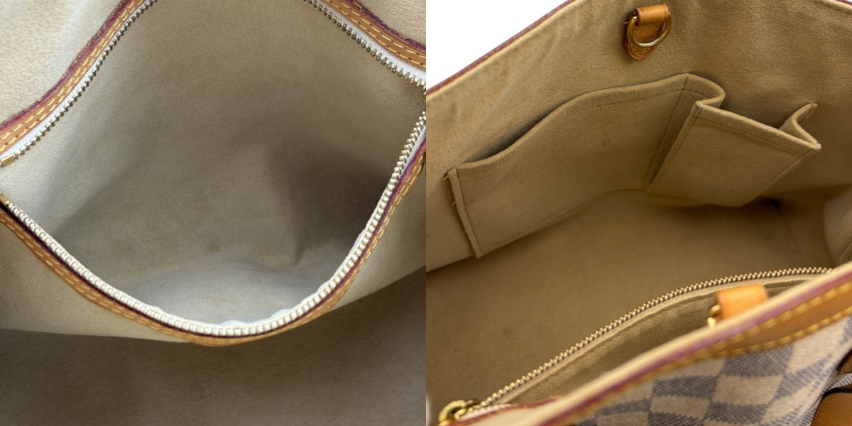 LOUIS VUITTON ルイヴィトン ダミエ アズール ハムステッドMM ハンドバッグ ホワイト N51206 鞄 ブランド レディース トートバッグ 中古 W４
