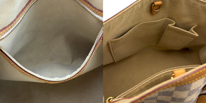 LOUIS VUITTON ルイヴィトン ダミエ アズール ハムステッドMM ハンドバッグ ホワイト N51206 鞄 ブランド レディース トートバッグ 中古 W４