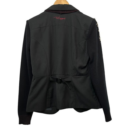 Desigual デシグアル レディース テーラード ジャケット 37E29A6 40 犬 アニマル おしゃれ アウター 秋 冬 ブラック 中古 W４