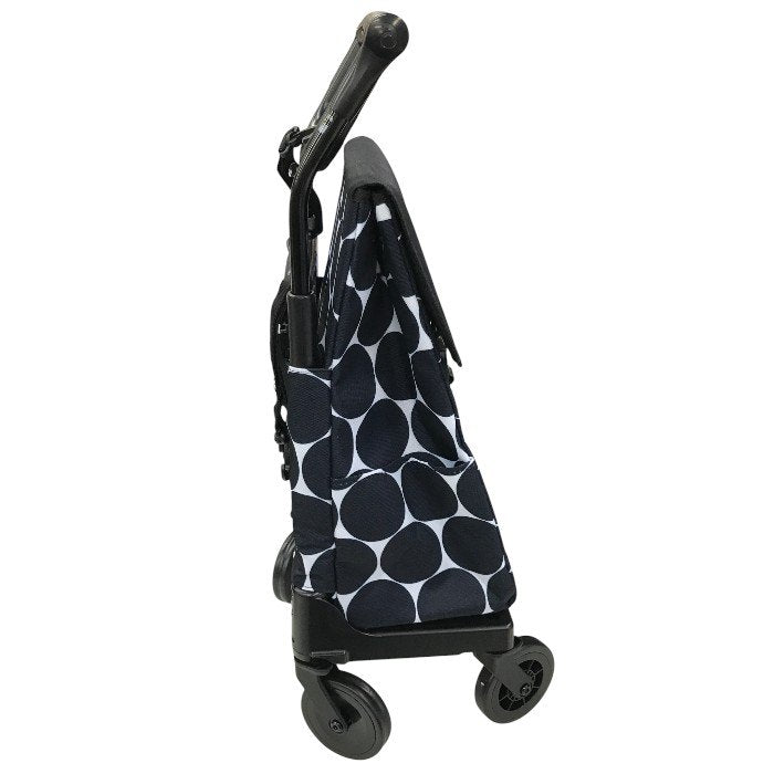 GRANMARIE[グランマリー] ショッピングカート ブレーキ付き 4輪 横押し 後ろ引き 2way 保冷 保温 買い物 保冷バッグ GM-124STDOTBK ドットブラック 中古 Y1