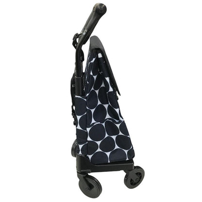 GRANMARIE[グランマリー] ショッピングカート ブレーキ付き 4輪 横押し 後ろ引き 2way 保冷 保温 買い物 保冷バッグ GM-124STDOTBK ドットブラック 中古 Y1