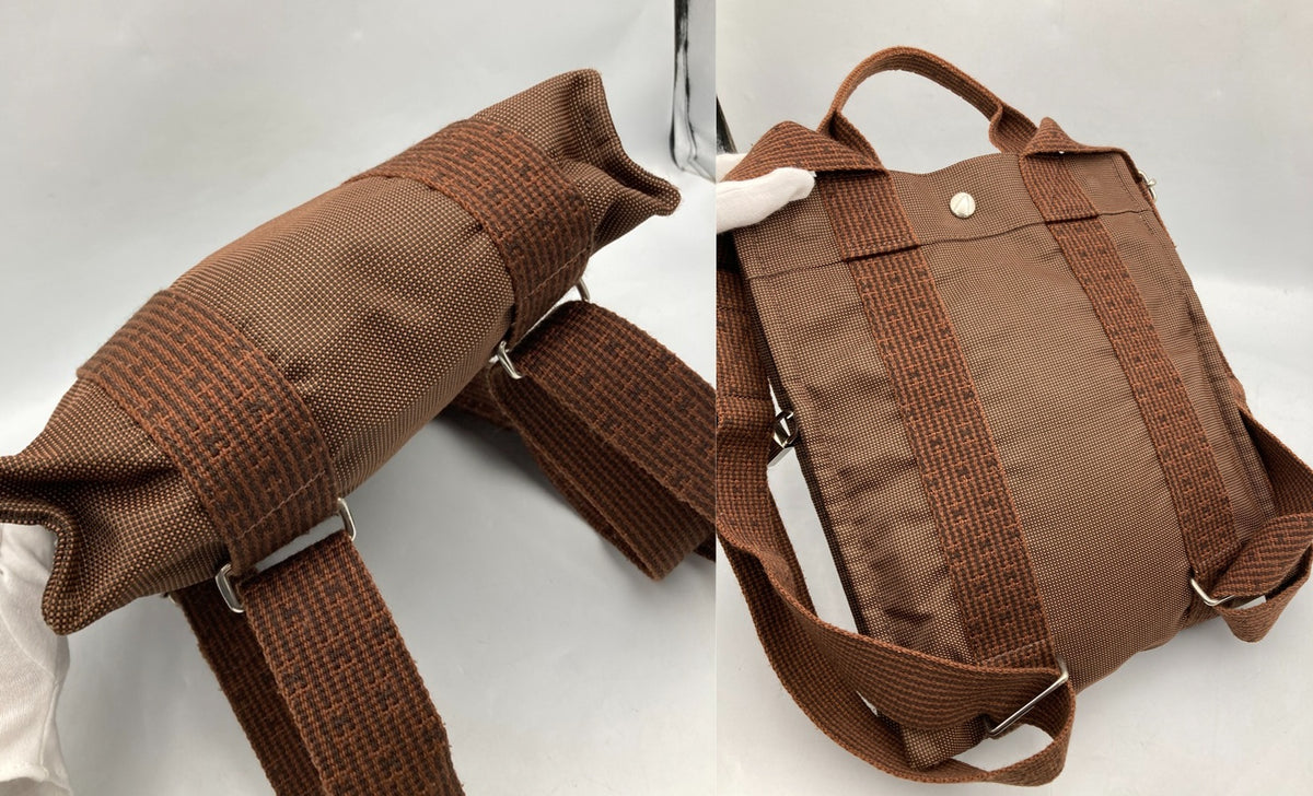 HERMES エルメス エールライン サックアドPM リュックサック バックパック ブラウン 中古 D4