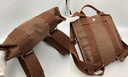 HERMES エルメス エールライン サックアドPM リュックサック バックパック ブラウン 中古 D4