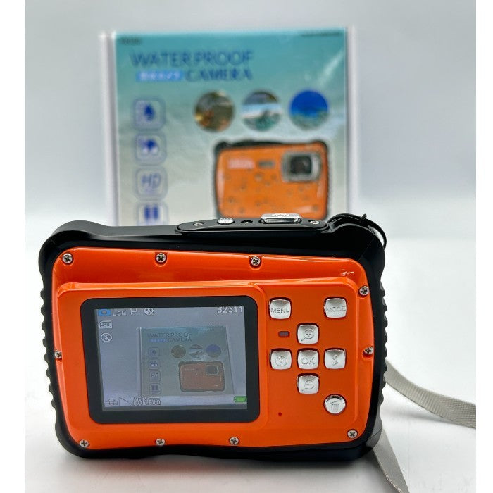 Veldo ヴェルド 防水 デジタルカメラ TN-WTP-CAM01 オレンジ デジカメ 水深3ｍ防水 800万画素 中古 W４