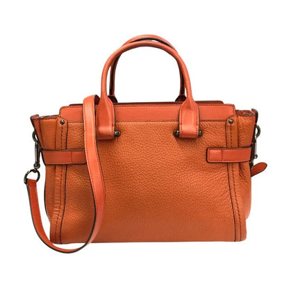 COACH コーチ スワッガー 27 キャリーオール ハンドバッグ レディース 2way ショルダー 斜め掛け オレンジ 34816 中古 T1