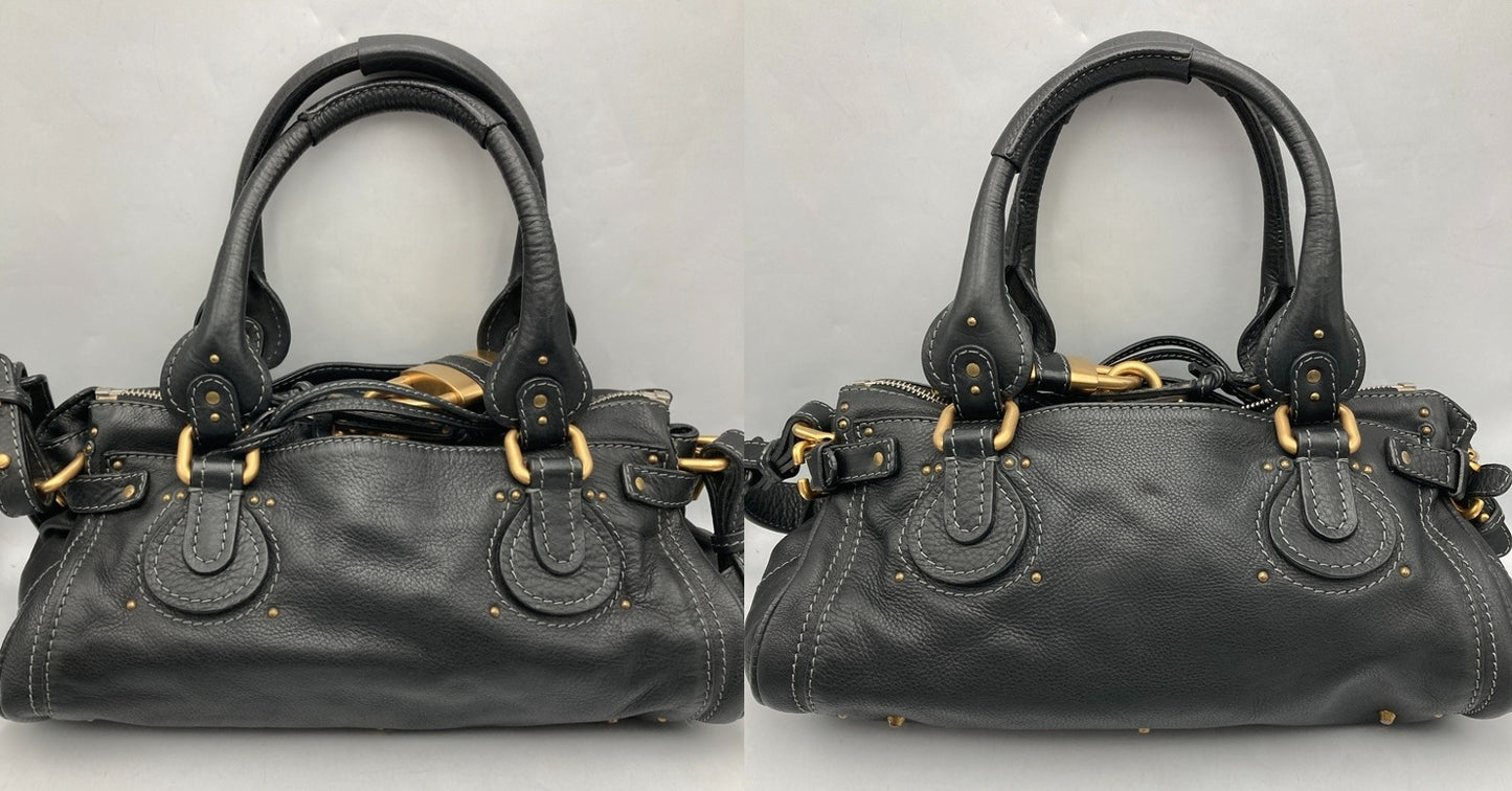 Chloe クロエ パディントン 2WAY レザーバッグ レディース ブラック 中古 D4