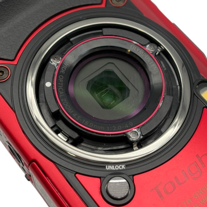 OLYMPUS デジタルカメラ Tough TG-6 レッド 1200万画素CMOS F2.0 15m 防水 100kgf耐荷重 GPS 内蔵Wi-Fi TG-6RED オリンパス デジカメ 水中撮影 アウトドア 防じん 耐衝撃 中古 W1
