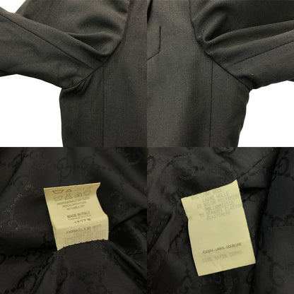GUCCI グッチ テーラードジャケット レディース ウール シングルブレスト チェンジポケット チャコールグレー 中古 T1