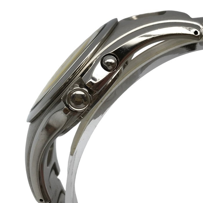 SEIKO セイコー KINETIC 腕時計 メンズ アナログ クォーツ デイト SS キネティック 発電 シルバー/イエロー 5M42-0E70 中古 T1