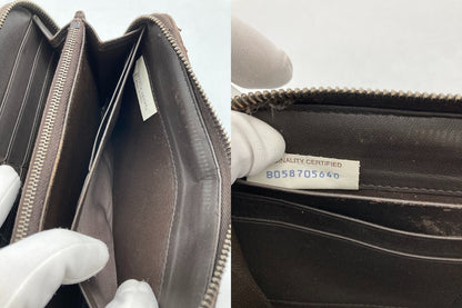 BOTTEGA VENETA ボッテガヴェネタ イントレチャート ラウンドファスナー長財布 中古 D4