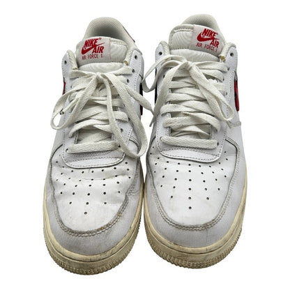 NIKE ナイキ エアフォース1 スニーカー メンズ ホワイト/レッドチェック 27cm DV0789 100 靴 シューズ かっこいい おしゃれ 中古 W1