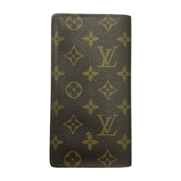 LOUIS VUITTON ルイヴィトン モノグラム ポルトカルトクレディ 円 長財布 メンズ 札入れ 小銭入れなし 旧型 ブラウン M60825 中古 T1