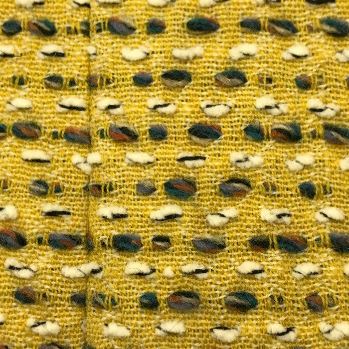 Rene ルネ TISSUE ロングコート レディース 冬 ツイード ノーカラー ダブルジッパー イエロー系 34サイズ 6943240 中古 T1