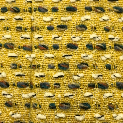 Rene ルネ TISSUE ロングコート レディース 冬 ツイード ノーカラー ダブルジッパー イエロー系 34サイズ 6943240 中古 T1