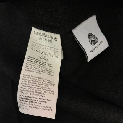 S Max Mara POLDO ダブルフェイス ロングコート レディース 冬 ピュアヴァージンウール ラップコート ベルト チャコールグレー 34サイズ 中古 T1