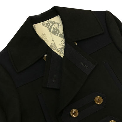 Vivienne Westwood MAN ヴィヴィアンウエストウッドマン ピーコート メンズ ナポレオン ウール ブラック/ネイビー 46サイズ VW-MH-78707 中古 T1