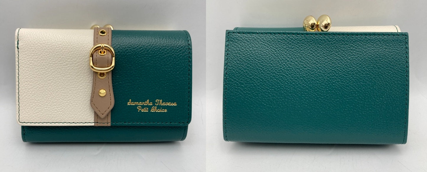 Samantha Thavasa Petit Choice サマンサタバサ プチチョイス バイカラー フロントベルト 口金折財布 中古 D4