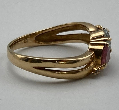 K18 ダイヤ0.01ct ハート石 リング 11号 中古 D4