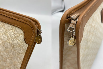 CELINE セリーヌ マカダム セカンドバッグ/クラッチバッグ ホワイト 中古 D4