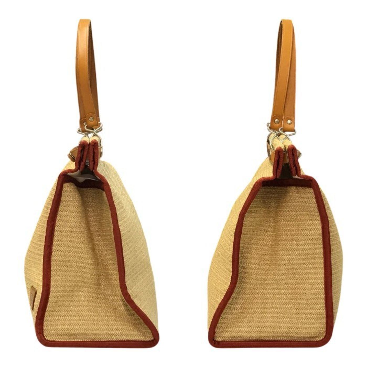 PORTER GIRL ポーター MARCHE SAC トートバッグ L レディース カゴバッグ 内生地ストライプ ベージュ/レッド 745-09325 中古 T1