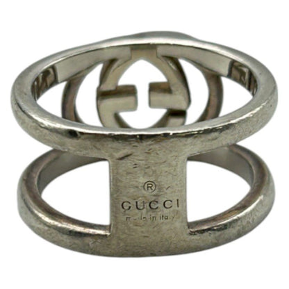 GUCCI インターロッキングG リング シルバー925 6号 グッチ Ag925 silver925 指輪 ブランド レディース 中古 W４