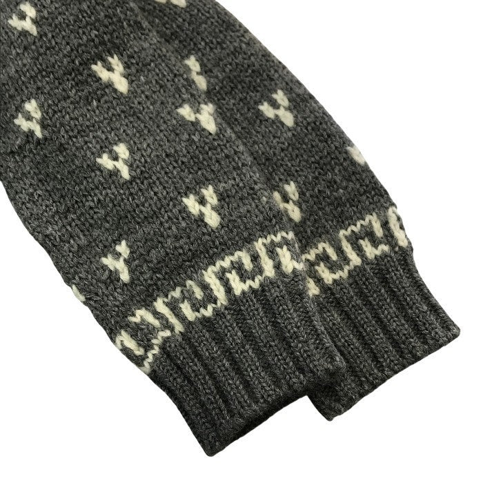 MONCLER モンクレール MAGLIONE TRICOT GIROCOLLO セーター メンズ ウール 厚手ニット ノルディック柄 雪の結晶 グレー Lサイズ 020919035901 中古 T1