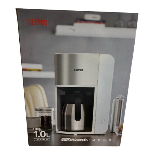 未使用品 サーモス 真空断熱ポットコーヒーメーカー 1L ホワイト ECK-1000 WH THERMOS スパイラルドリップ方式 ステンレス製 中古 W４