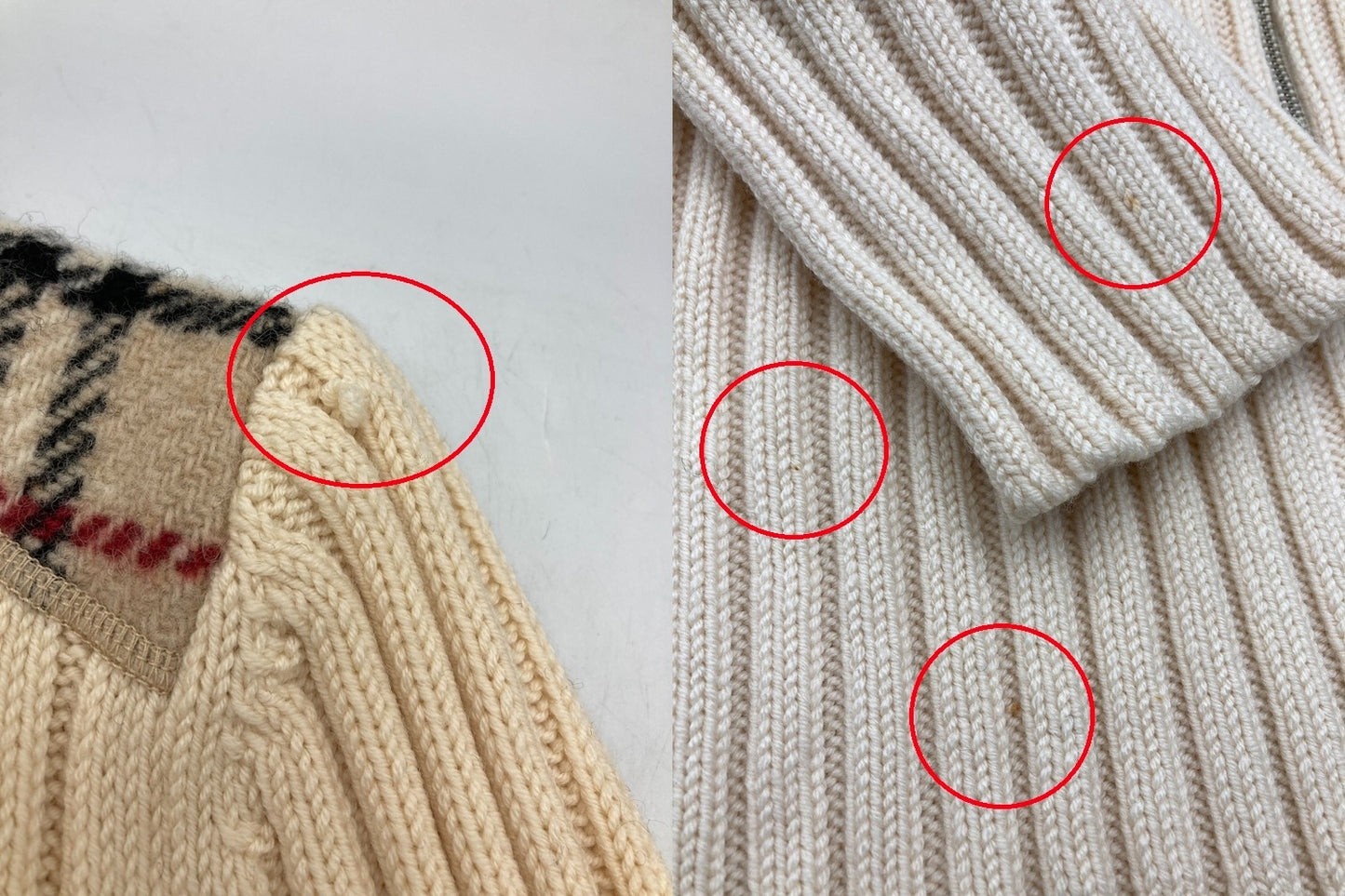 BURBERRY LONDON バーバリー ロンドン ノバチェック リブニット ジップアップ サイズ2 レディース 中古 D4
