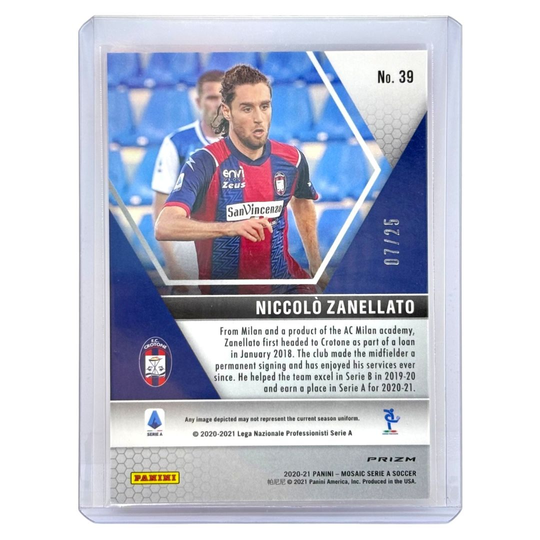 PANINI サッカーカード MOSAIC SERIE A PRIZM NICCOLO ZANELLATO CROTONE /25 #39 中古 IT1