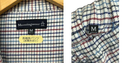 Munsingwear マンシングウェア パジャマ 上下セット チェック メンズ M 寝間着 長袖 秋 冬 春 中古 W４