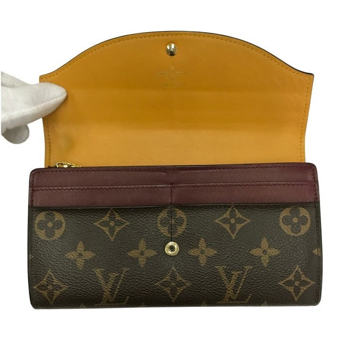 LOUIS VUITTON ルイヴィトン モノグラム ポルトフォイユ サラ テュイルリー 長財布 ユニセックス 二つ折り フラップ ブラウン/ブラック M64120 中古 T1