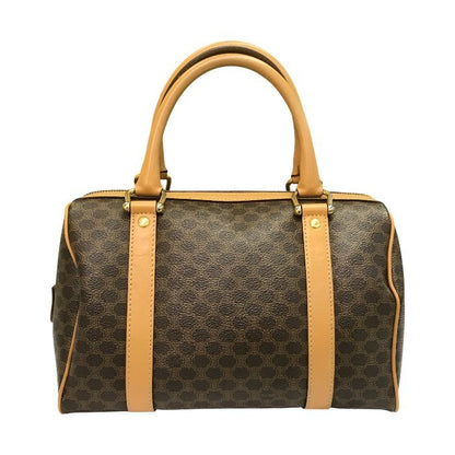 CELINE セリーヌ ボストンバッグ レディース マカダム柄 PVC ハンドバッグ ブラウン 中古 T1