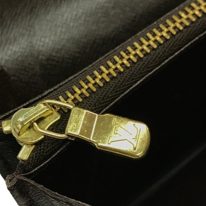 LOUIS VUITTON ルイヴィトン ダミエ エベヌ ポルトフォイユサラ 長財布 2つ折り 旧型 ブラウン N61734 中古 T1