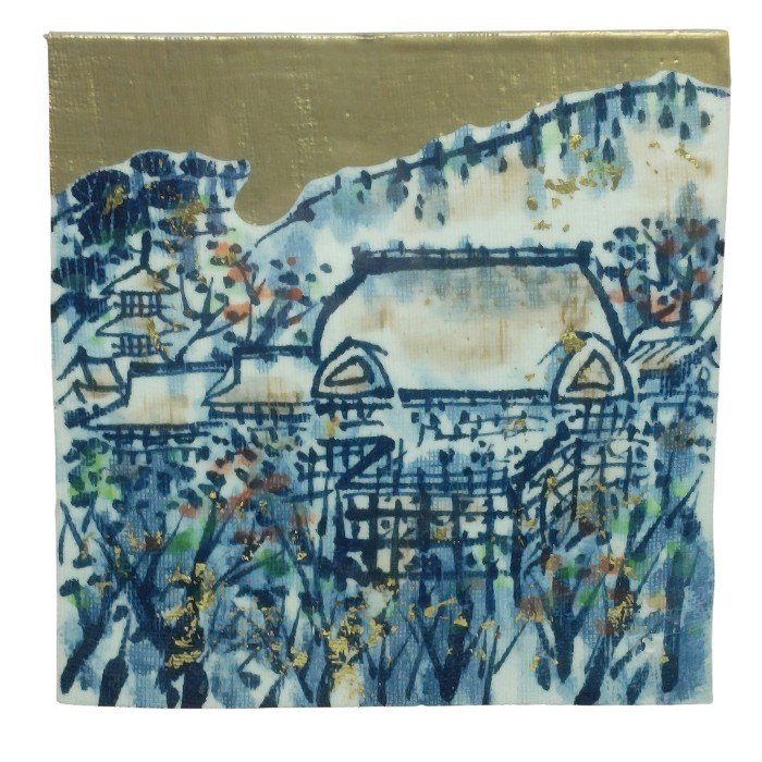 陶房 京・五条坂 藤平正文 陶板画 中古 H4