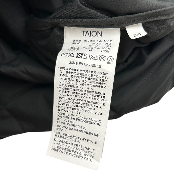 TAION タイオン キルティング ダウン ジャケット ブラック レディース アウター 冬 フード 中古 W４