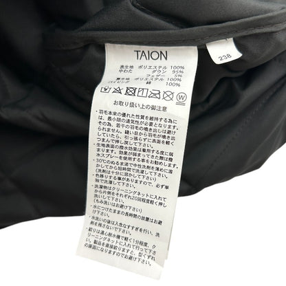 TAION タイオン キルティング ダウン ジャケット ブラック レディース アウター 冬 フード 中古 W４