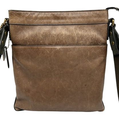 COACH コーチ ブリーカー レザー スウェード クロスボディ ショルダーバッグ 71096 ユニセックス ブラウン 本革 鞄 ブランド  中古 W４