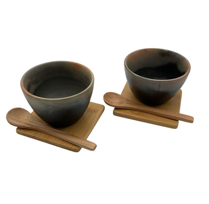 赤穂瀬戸内窯 雲火焼 長棟州彦 フリーカップ ペア 中古 D4