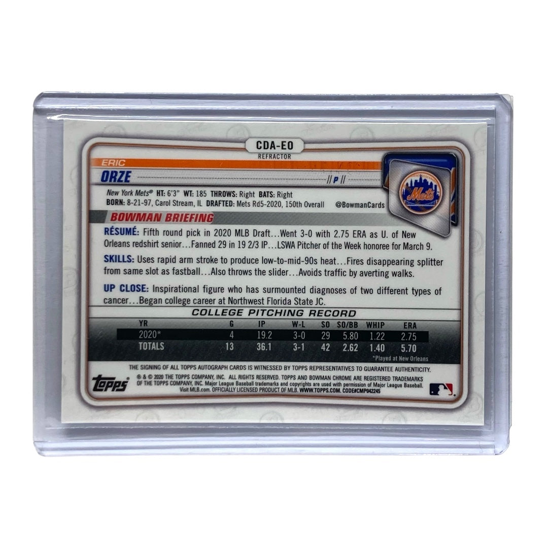 TOPPS MLBカード BOWMAN CHROME ERIC ORZE METS 105/499 #CDA-EO 中古 IT2