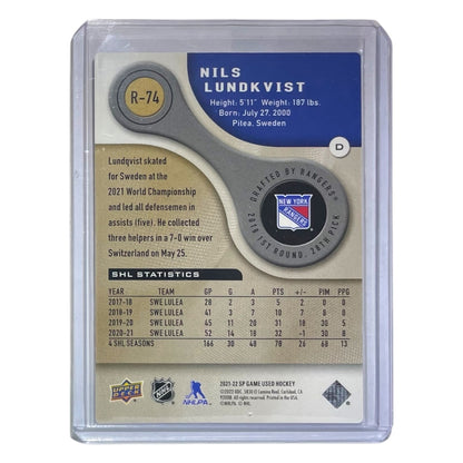 UPPER DECK NHLカード SP GAME USED NILS LUNDKVIST RANGERS /25 #R-74 中古 IT2