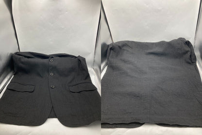 IISSEY MIYAKE MEN イッセイミヤケ メン リネン 縮絨加工 テーラードジャケット ME22FD634 サイズ3 ブラック 中古 D4