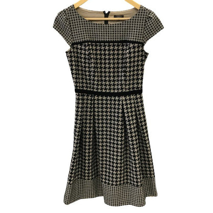 TOCCA トッカ 千鳥格子柄 ワンピース 0 おしゃれ レディース かわいい ブラック ブラウン ひざ丈 中古 KW1