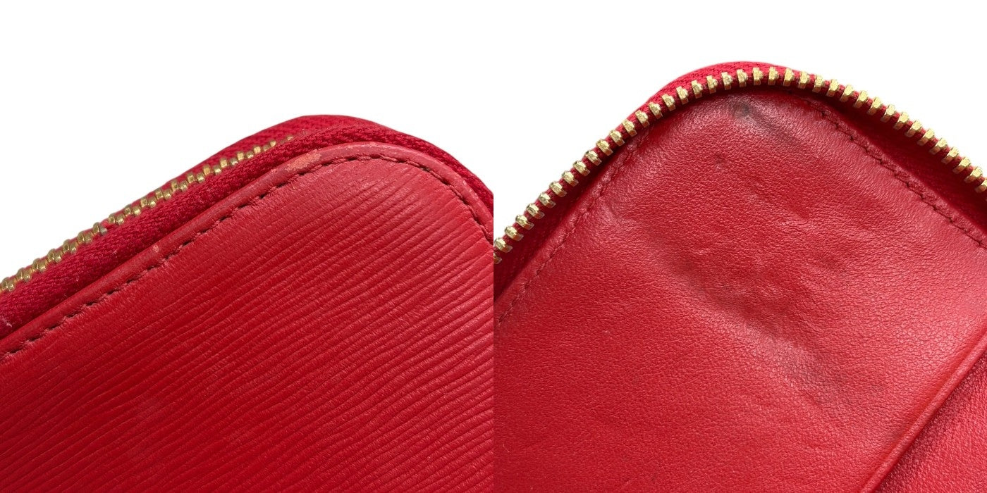 PRADA プラダ 6連 ラウンドファスナー キーケース レッド レザー ブランド 小物 レディース 中古 W４
