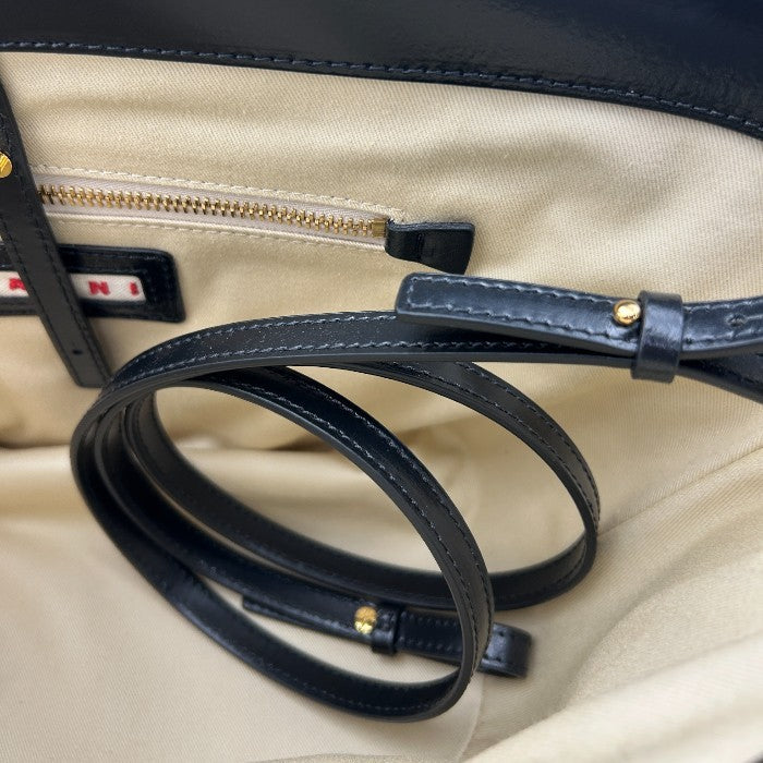 未使用品 MARNI マルニ トロピカリア スモール 2WAY かごバッグ ブラック TROPICALIA SMALL レディース ハンド ショルダー 中古 W４