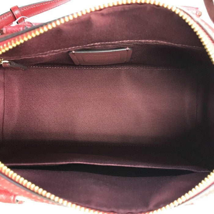 COACH コーチ ローアン サッチェル ハンドバッグ レディース レザー 2WAY ショルダー 斜め掛け レッド 79946 中古 T1