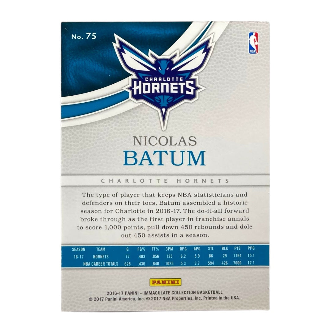 PANINI NBAカード IMMACULATE COLLECTION NICOLAS BATUM CHARLOTTE HORNETS /99 #75 中古 IT2